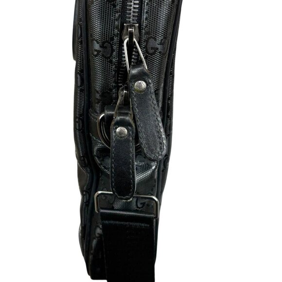 Authentic Gucci GG Imprime Business Bag Briefcase Crossbody Messenger Mens Black - Picture 12 of 14